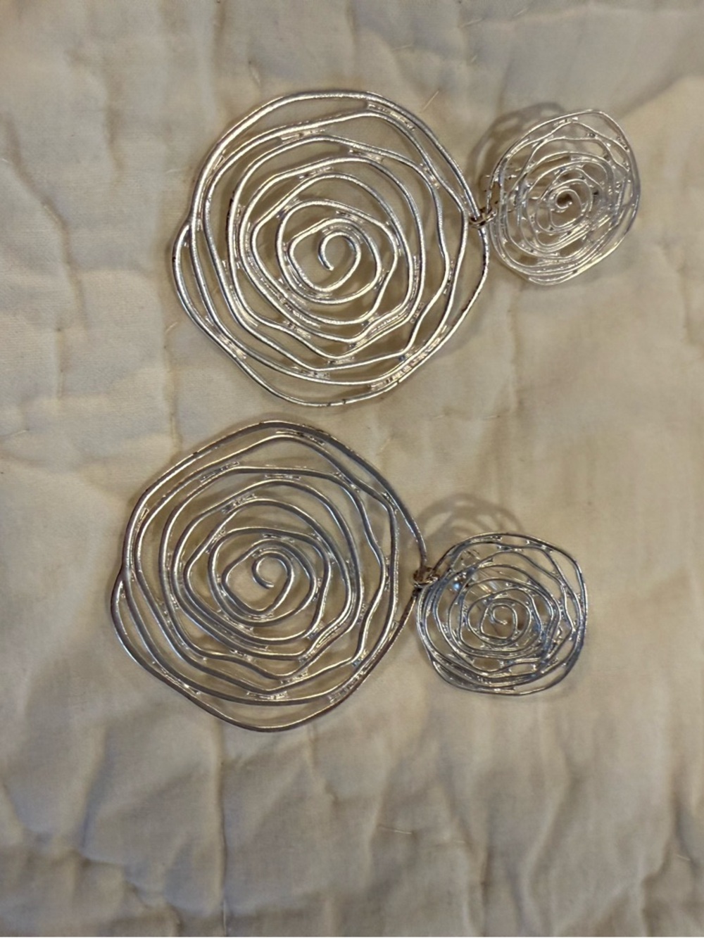 Nordstrom Silver Spiral Drop Earrings